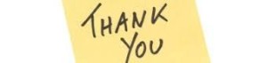 A post it saying Thank you