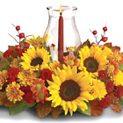 FLOWERS FOR ALL OCCASIONS 
  Thanksgiving Center Piece with candle