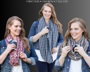 CLOTHING AND APPAREL Multi-functional Infinity Scarf worn in 3 different styles.